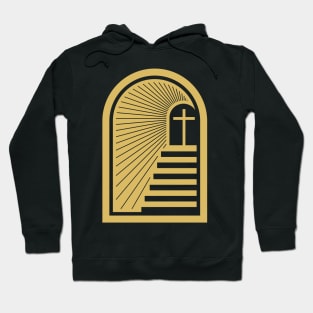 Stairs leading to the cross of Christ. Hoodie